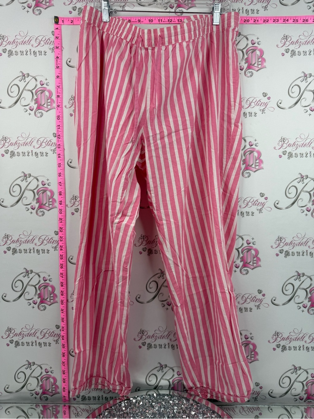 Secret Treasures pants stripes Pink and White Striped Lounge Pants